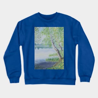 Birches by a lake Crewneck Sweatshirt